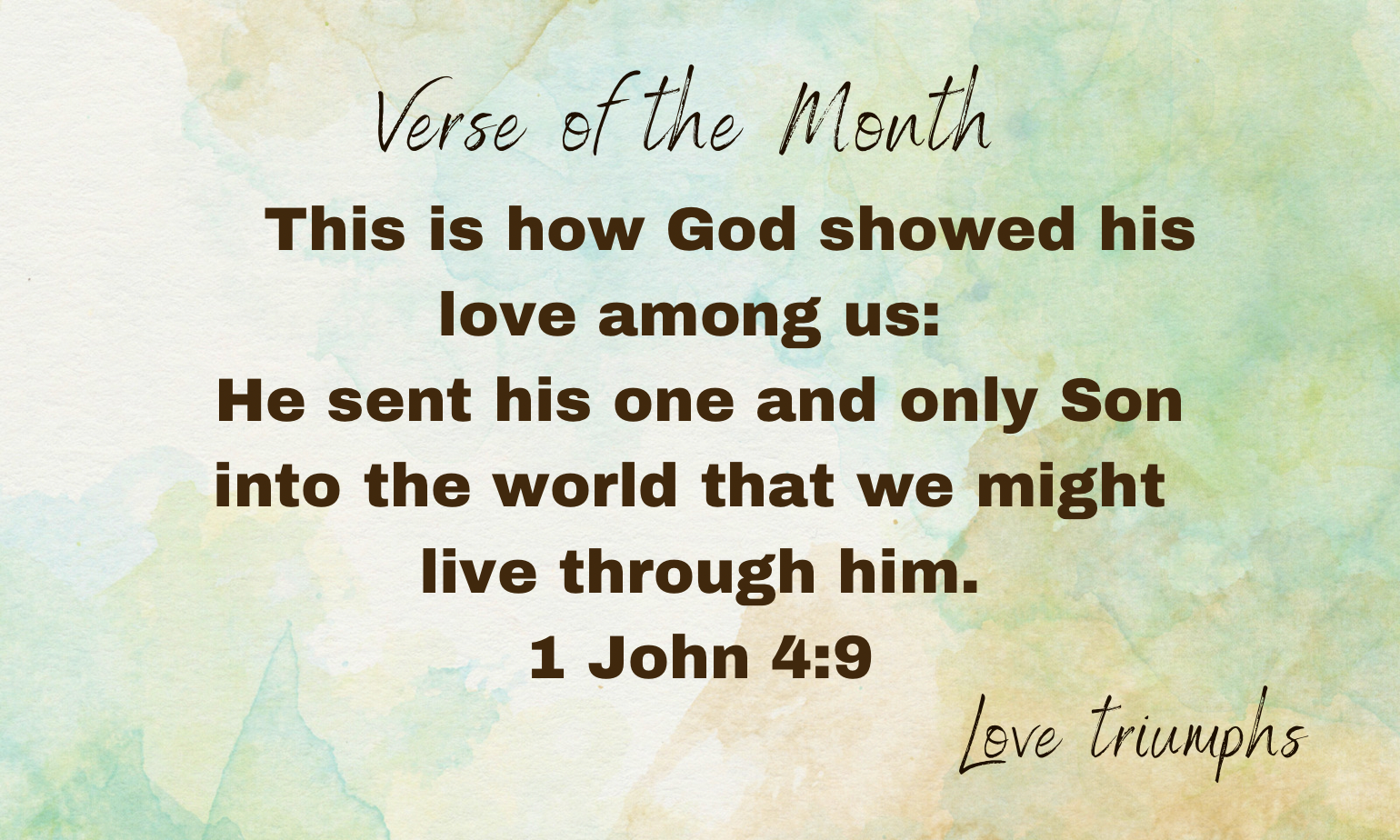 March 2024 verse of the month